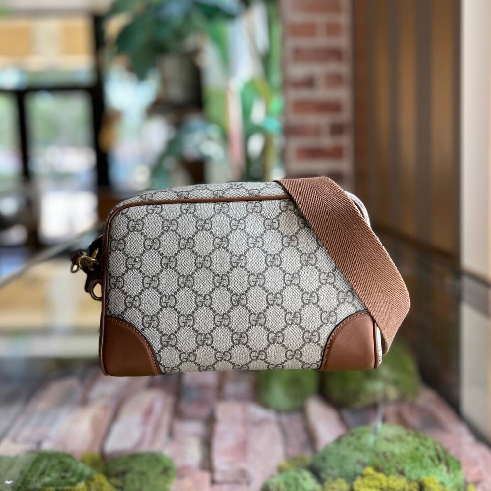 GUCCI Beige GG Supreme Monogram Mini Camera Crossbody